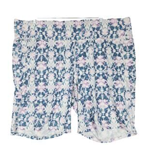 Livi Active Lane Bryant‎ Shorts Leggings 30 32 Floral Blue Pink Pockets 46x11